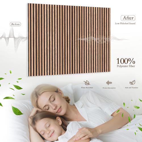 ArtVivid 6 Pack Large Acoustic Panels, Sound Proof Foam Panels for Walls - color: Natural Walnut, size: 24"×24"(6pcs)