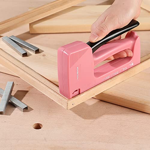 HAUSHOF Light Duty Staple Gun with 800-Count JT21 Staples & Stapler Remover - color: Pink