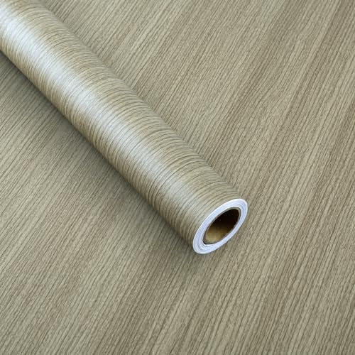 Bumoo Brown Wood Grain Wallpaper Peel Stick Contact Paper 24"×200", Wood Texture Rustic Oak Gray Self-Adhesive Waterproof Thick Removable Vinyl Wrap for Countertop Furniture Cabinet Kitchen - size: 24" x 200"