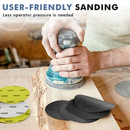 6 Inch 25 PCS 1500 Grit Sanding Disc Wet Dry Sandpaper Hook Loop Sand Paper - style: Grit 1500