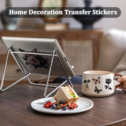 WANDIC 3 Sheets Rub On Transfer Stickers Gothic Pattern Decals Waterproof Stickers Furniture Craft Decals for DIY Scrapbooking Photo Albums Furnitures,15 * 30cm - color: Gothic Theme