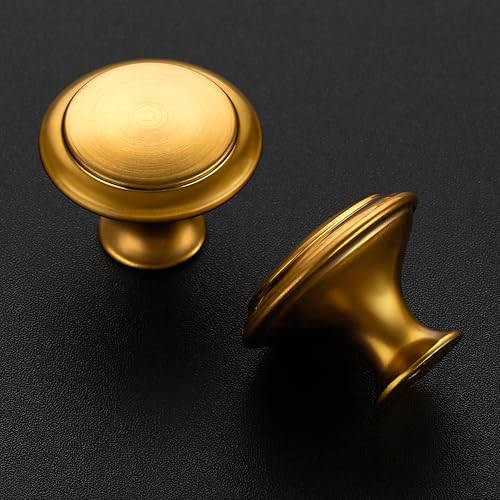 JOY DECOR Gold Cabinet Drawer Hardware,30mm Kitchen Cabinet Knobs,18 Pack - color: Gold