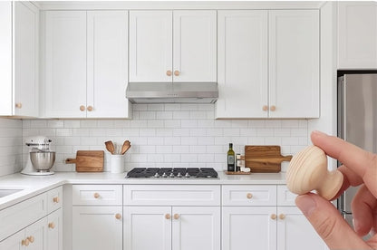 Unfinished Pine Wood Cabinet Knobs, 30mm Round, 8 Pack