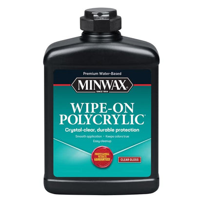 Minwax Wipe-On Poly Gloss Clear Water-Based Latex Polyurethane Stain 1 pt.