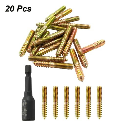 Hitefu M8 Hanger Bolts 2" (50mm), 20PCS - size: M8 2" Length