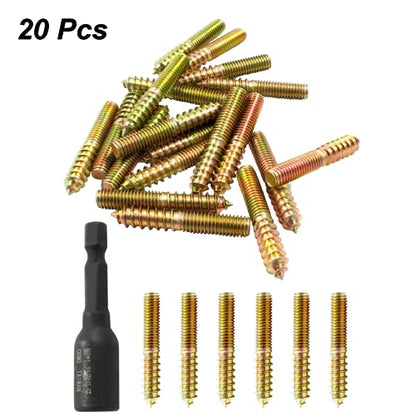 Hitefu M8 Hanger Bolts 2" (50mm), 20PCS - size: M8 2" Length