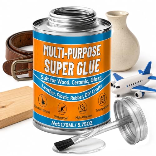 JAOJAO Super Glue with Brush(170ml), All Purpose Strong Clear Adhesive