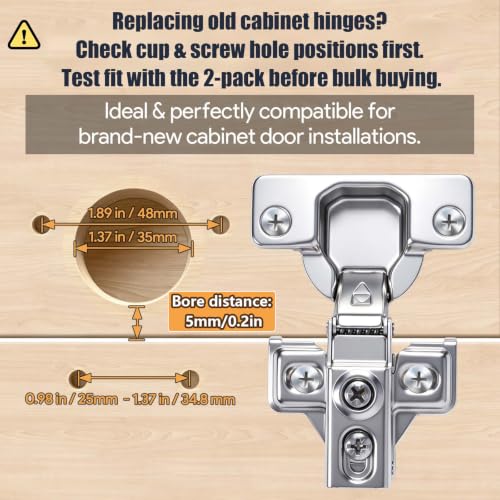Mousike 40 Pack (20 Pair) Soft Close Cabinet Hinges, 1/2 Overlay Soft Close Hinges for Kitchen Cabinet, Stainless Steel, Built-in Damper, 100 Degree Opening Angle, 6 Way Adjustment - color: Silver, size: 40 Pack