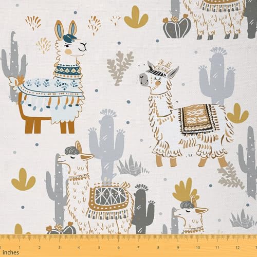 Feelyou Cute Llama Fabric By The Yard Decorative - color: Multi 22, size: 1 Yard
