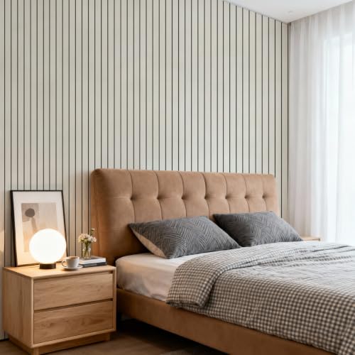 3D Wall Panel Peel and Stick, 15.7 x 118 in, Light Beige - color: Light Beige