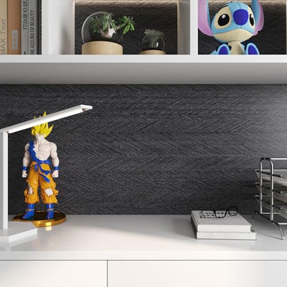 Livelynine 15.8x197 Ebony Wood Countertop Contact Paper Peel and Stick Waterproof Black Contact Paper for Cabinets Vinyl Wrap Kitchen Cabinet Wallpaper Self Adhesive Countertop Cover Desk Stickers - color: Charcoal Wood, size: 15.8" x 197"