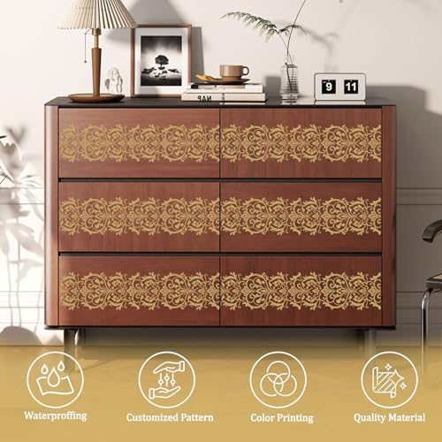 WANDIC 3 Sheets Gold Pattern Rub On Transfer Stickers European Retro Scrapbook Stickers Window Decals Waterproof Decals Cup Wraps for DIY Furniture Photo Albums,15 * 30cm - color: Gold Retro Pattern 2