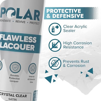 Polar Clear Satin Flawless Lacquer Spray - 2 x 13.5 Fl Oz - color: Clear Satin, size: 13.5 Fl Oz (Pack of 2)