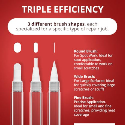 X-Protector Touch Up Paint Pen Kit - 3 Pens with 3 Types of Brushes - style: Pack of 3, Fillable