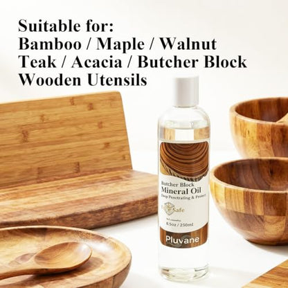 Food Grade Mineral Oil 8.5oz – Wood Conditioner for Cutting Boards