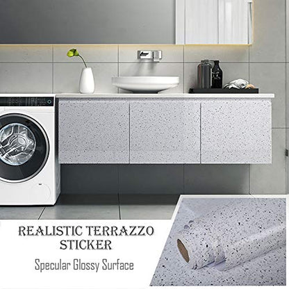 MelunMer White Wallpaper Marble Contact Paper for Countertops 23.6”×393” - color: White, size: 23.6" x 393"