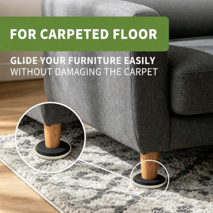 Furniture Sliders for Carpet - Yelanon 16 PCS 3.5" Furniture Moving Pads - size: 16pcs Beige 3.5"