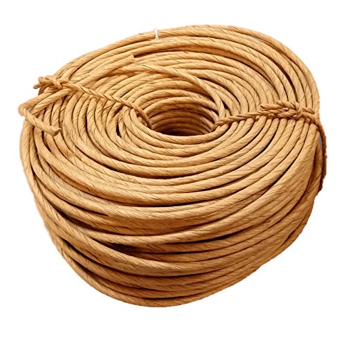 Fibre Rush Seating Kit with Full Color Instructions by Ed Hammond, 350' Coil of 5/32 Fiber Rush Kraft Brown, Plus a Peg and a Wedge (5/32 (350')