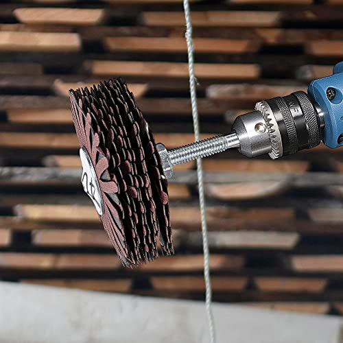 Abrasive Flap Wheel 80 Grit & 120 Grit 1/4 Inch Shank for Woodworking Root Carving Furniture Polishing,Mop Sander Sanding,Sanding Mops Woodworking Removing of Paint,Rust and Corrosion - style: 80#+120#