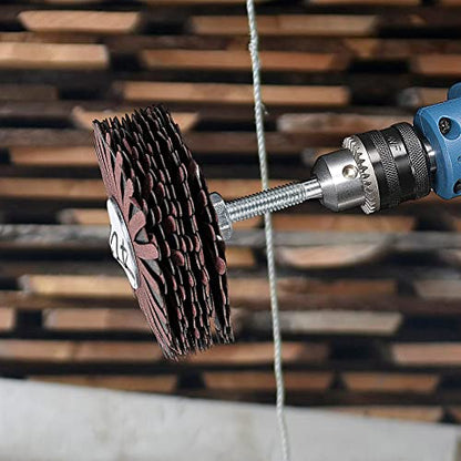 Abrasive Flap Wheel 80 Grit & 120 Grit 1/4 Inch Shank for Woodworking Root Carving Furniture Polishing,Mop Sander Sanding,Sanding Mops Woodworking Removing of Paint,Rust and Corrosion - style: 80#+120#