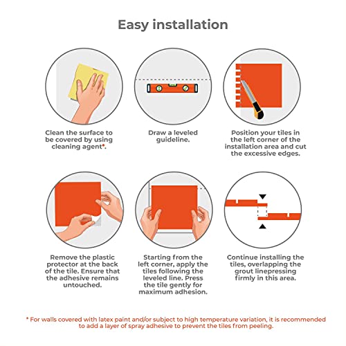 WALPLUS Premium 12 Sheets Peel and Stick Kitchen Backsplash Tile Stickers Self Adhesive Stick on Subway Tile 12" x 6" Bathroom Backsplash Water Heat Resistant 3D Wall Tiles Red Glossy - color: Red, size: 12" x 6"_12-SHEET
