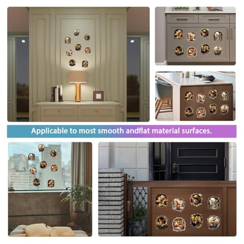 GLOBLELAND 4 Sheets 3D Mouse Rub on Transfers Mousehole Furniture Decor Transfers Animals Decal Transfers Stickers for Bedroom Living Room Desk Table Decoration - style: Mouse