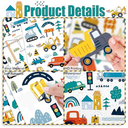 Construction Vehicles Wall Decals, 10 Sheets - color: Vehicles