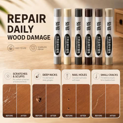 3 Colors Wood Filler Sticks, Warm Gray Series 2, with Scraper - color: Warm Gray 2 Series