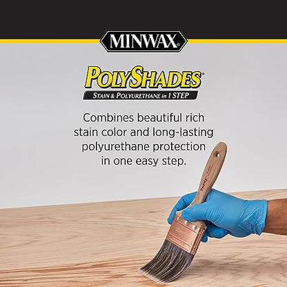 Minwax PolyShades Wood Stain + Polyurethane Finish – ½ Pint, Classic Oak, Gloss - color: Classic Oak, size: 0.25 Quart, style: Gloss