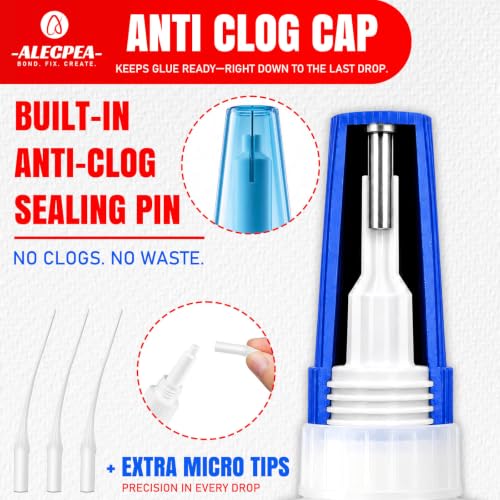 ALECPEA Shoe Glue for Sole Repair, Thick Clear Adhesive, 30g with 3 Tips - color: Shoe Glue