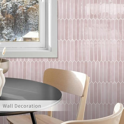 10 Sheets Long Hexagon Tile Peel and Stick Backsplash - color: Pink