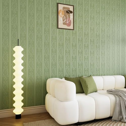 JiffDiff Green 3D Embossed Textured Peel Stick Wallpaper 17.3"x400" - color: Green, size: 17.3" x 400"