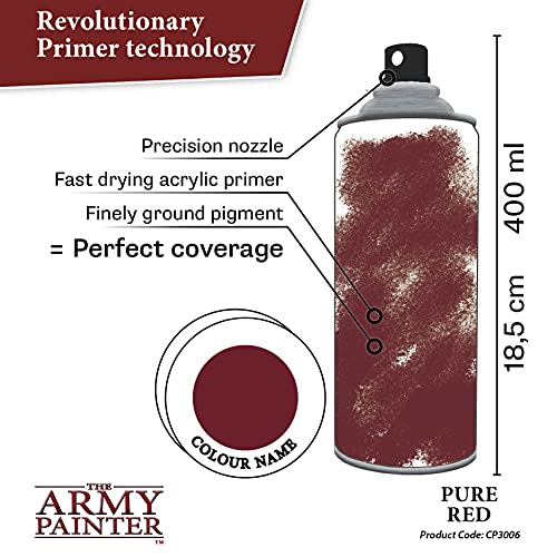 The Army Painter, Colour Primer Pure Red, 400 ml acrylic spray - color: Pure Red