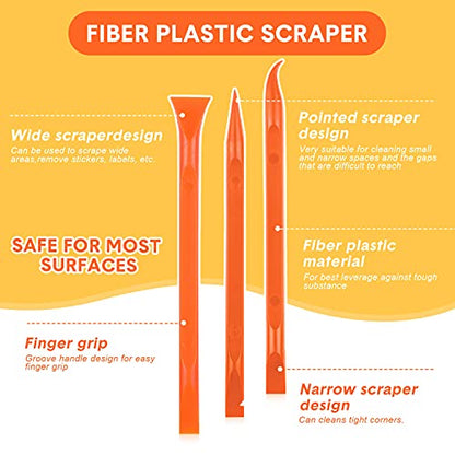 Honoson 9 Pcs Cleaning Scraper Tool, Scratch Free for Auto Detailing,None - color: Orange