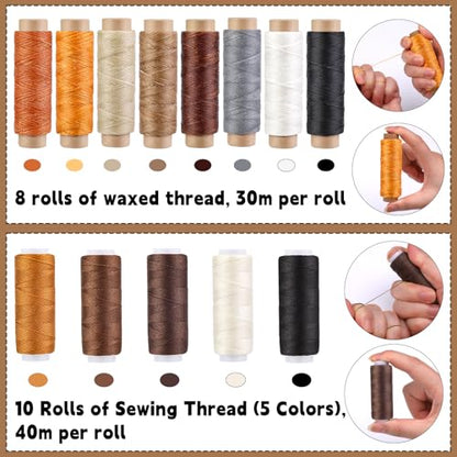 Upholstery Repair Kit, 71 Pcs Heavy Duty Sewing Kit, Leather Stitching Kit - color: Multicolor - Upgraded