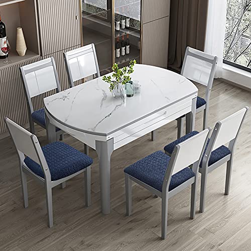 Genina Waterproof Seat Covers for Dining Room Chair Cover Set of 6 - color: Navy Blue, size: 15-19in Waterproof
