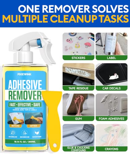 Adhesive Remover Spray with Scraper, 10 oz