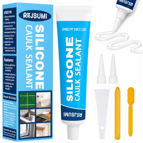 Clear Silicone Caulk 3.38 fl oz (100ml), Waterproof Silicone Sealant - size: 100ml