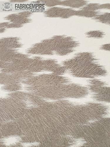 Suede Velvet Cow Print Fabric Udder Madness Upholstery 54" Wide Sold by The Yard (Silver) - color: Silver