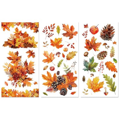 Peacoblue Autumn Leaves Rub On Transfers for Furniture Craft 6"x12" - style: Autumn Leaves