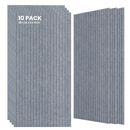 TO-TH Soundproofing Panels High-Density Acoustic Panel 10Pack, African Gray - color: African Gray, size: 10 pcs - 47.2'' * 23.6''