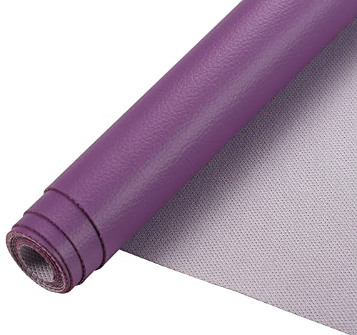 Picheng Lychee Faux Leather Fabric: 13.8" x 53" Soft Faux Leather Roll - color: Purple