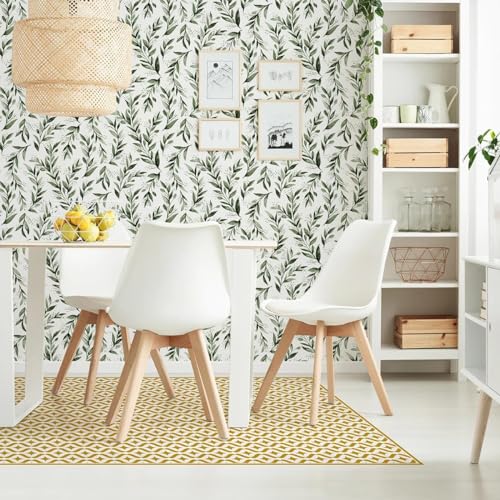 Livebor Leaf Wallpaper Peel and Stick Green Contact Paper17.7” x 590.5” - color: B-Green, size: 17.7" x 590.5"