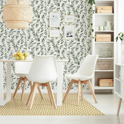 Livebor Leaf Wallpaper Peel and Stick Green Contact Paper17.7” x 590.5” - color: B-Green, size: 17.7" x 590.5"