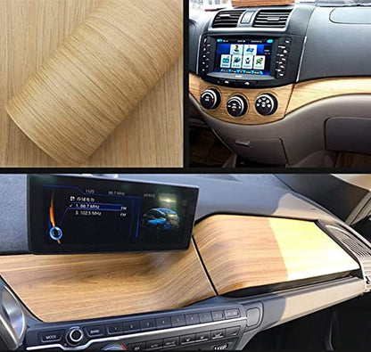 Moyishi Wood Grain Vinyl Sticker Decal Roll Car Interior Home Office Furniture DIY Film Wrap 30cmx100cm (White) - color: White