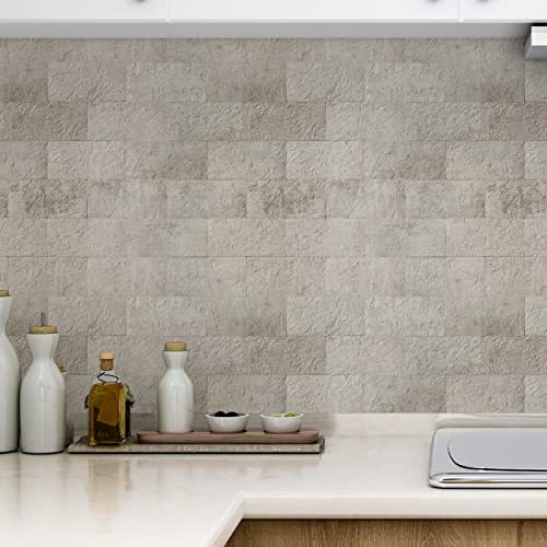 Art3d Peel and Stick Backsplash, Stick on Wall Tile, 10-Pack, Stone Beige - color: Stone Beige 10pcs