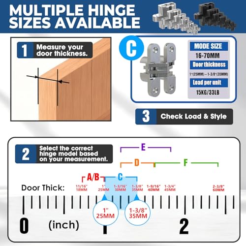 Hidden Door Hinge, 0.63 * 2.76 Inch, Silver, 2 Pack - color: Silver, size: 0.63*2.76Inch(2Pcs)
