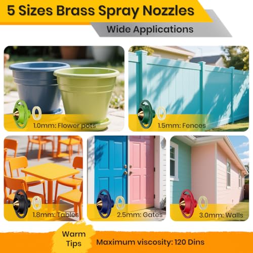 Cordless Paint Sprayer for House Painting with 2x5200mAh Battery, 37000RPM