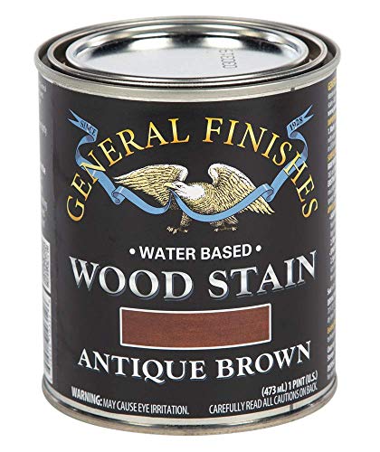 General Finishes Water Based Wood Stain, 1 Pint, Antique Brown - color: Antique Brown, size: 1 Pint