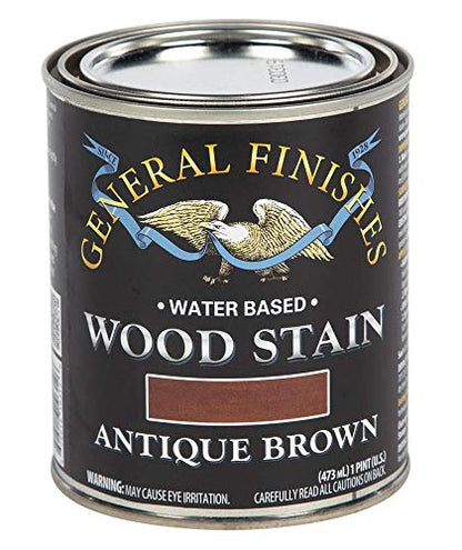 General Finishes Water Based Wood Stain, 1 Pint, Antique Brown - color: Antique Brown, size: 1 Pint